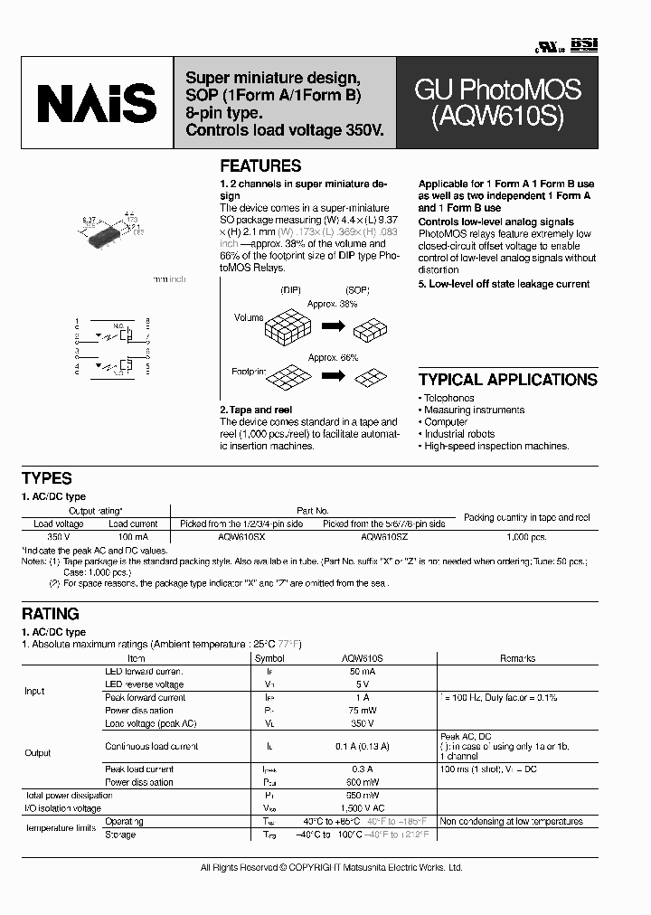 AQW610S_6628704.PDF Datasheet