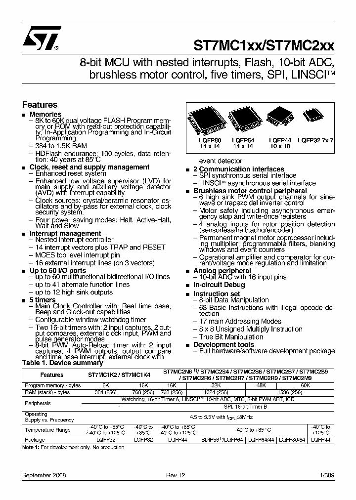 STMICROELECTRONICS-ST7MC2S9T6_6632947.PDF Datasheet