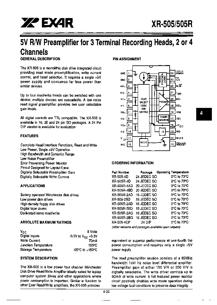 EXARCORP-XR-505R-2BG_6633369.PDF Datasheet