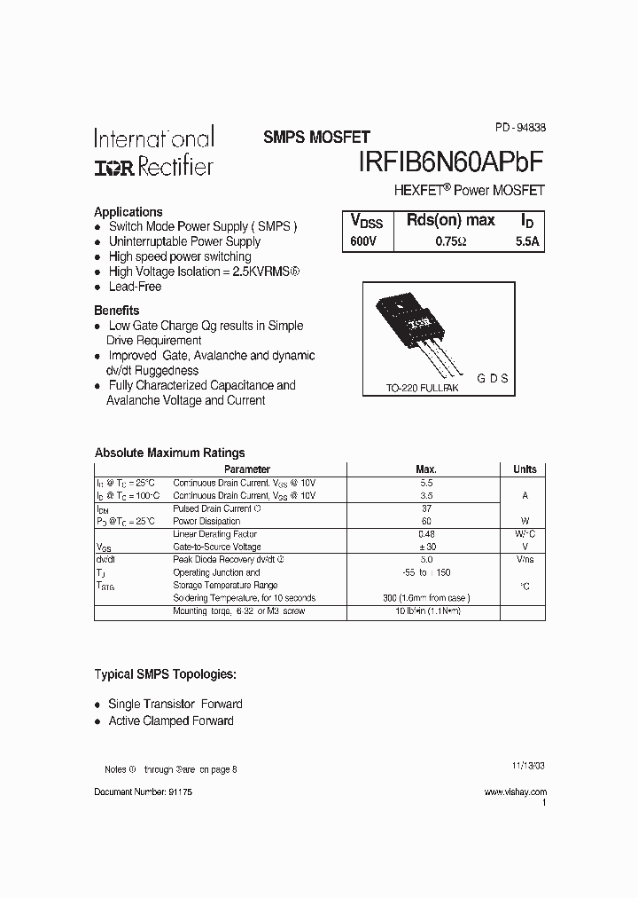 IRFIB6N60APBF_6634088.PDF Datasheet