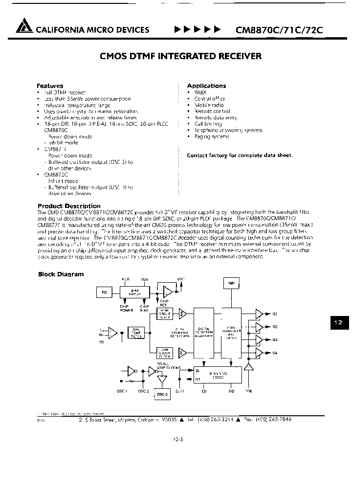 CM8871CF_6630236.PDF Datasheet