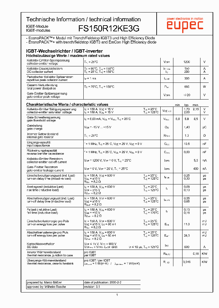FS150R12KE3G_6633721.PDF Datasheet