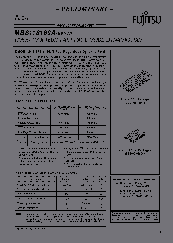 MB8118160A-60PJ_6639061.PDF Datasheet