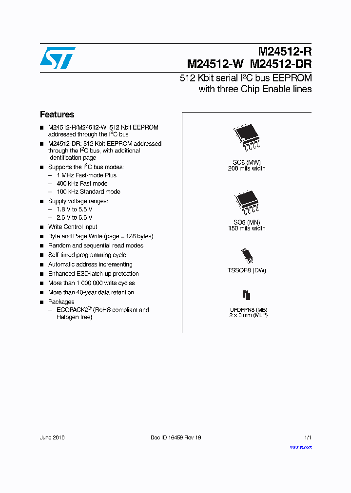 STMICROELECTRONICS-M24512-WDW6TPK_6640031.PDF Datasheet