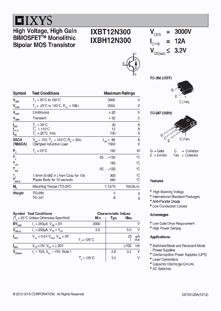 IXBH12N300_6705235.PDF Datasheet