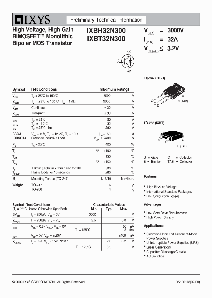 IXBH32N300_6705236.PDF Datasheet