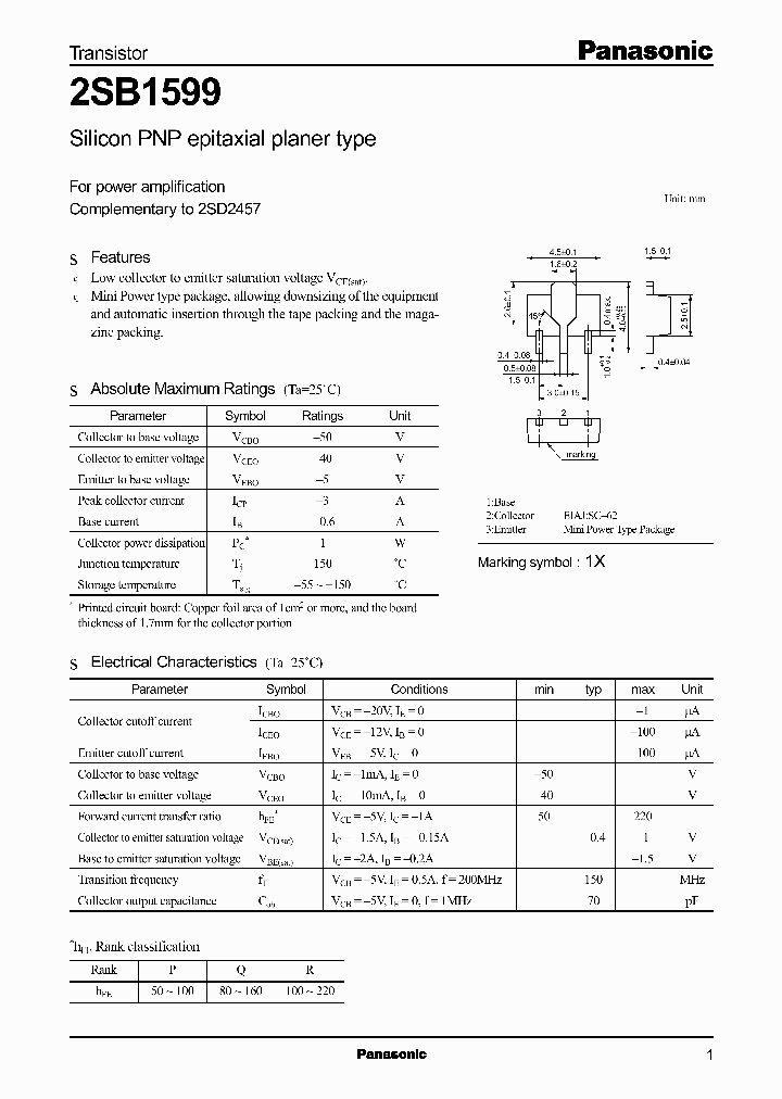 2SB1599P_6642196.PDF Datasheet