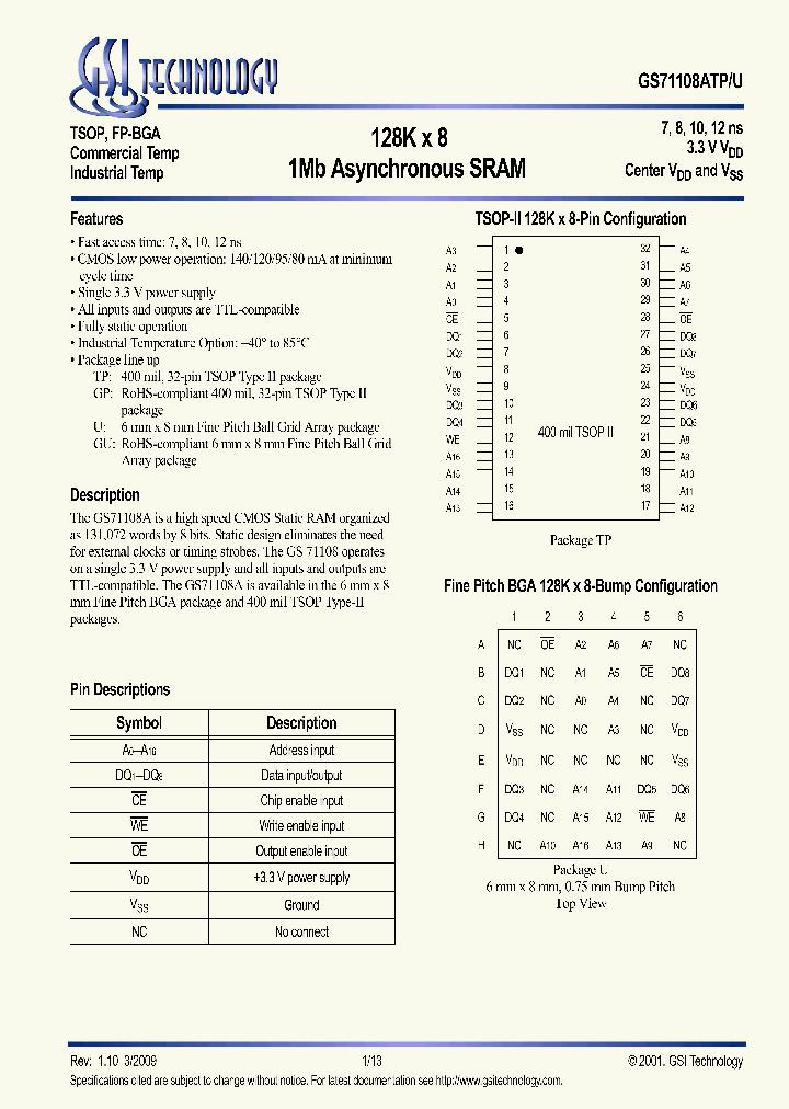 GS71108AGP-10I_6642132.PDF Datasheet