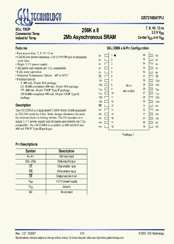 GS72108AGP-10I_6642136.PDF Datasheet