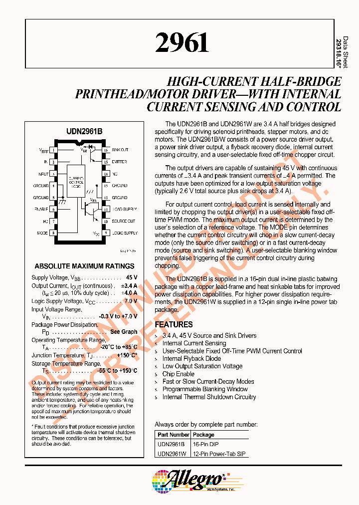 UDN2961B_6637407.PDF Datasheet