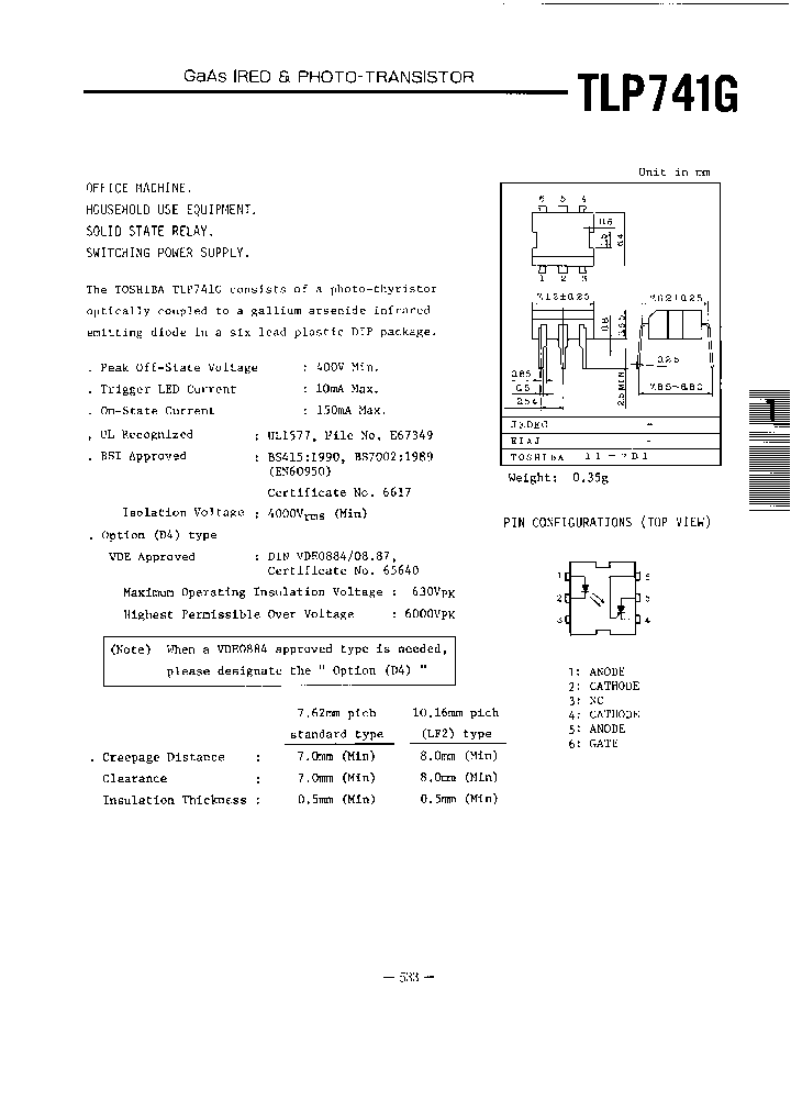 TLP741GD4-TP5_6644440.PDF Datasheet