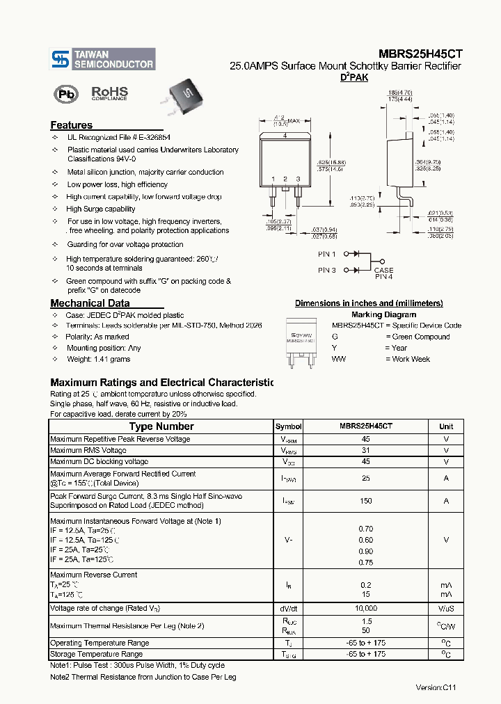 MBRS25H45CT11_6709050.PDF Datasheet