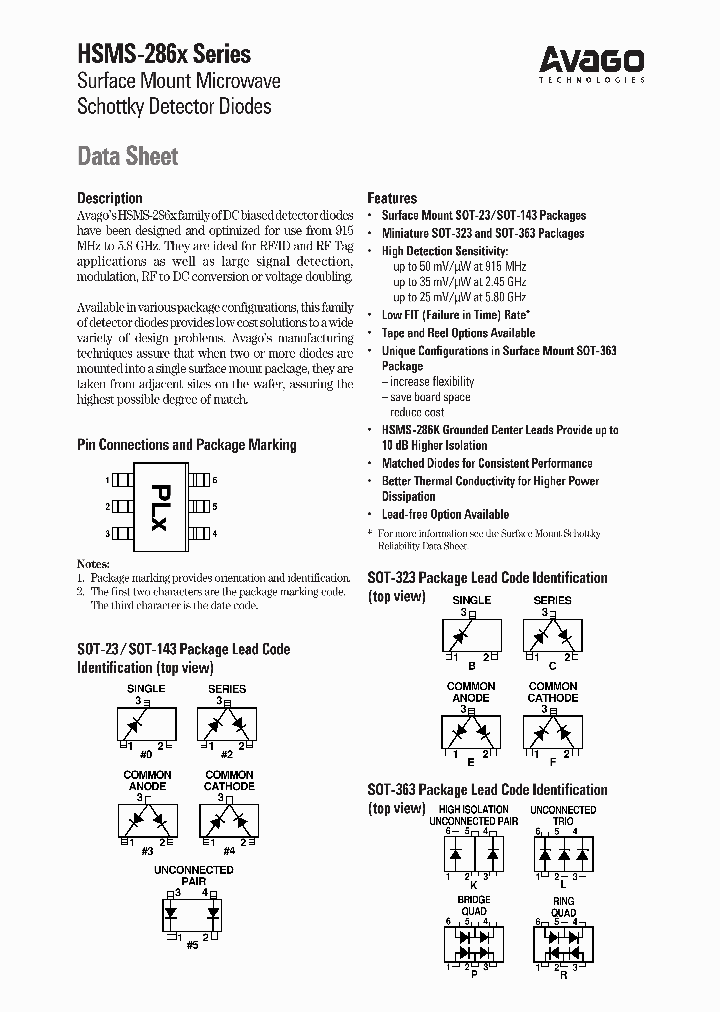 HSMS-2863-TR2_6642505.PDF Datasheet