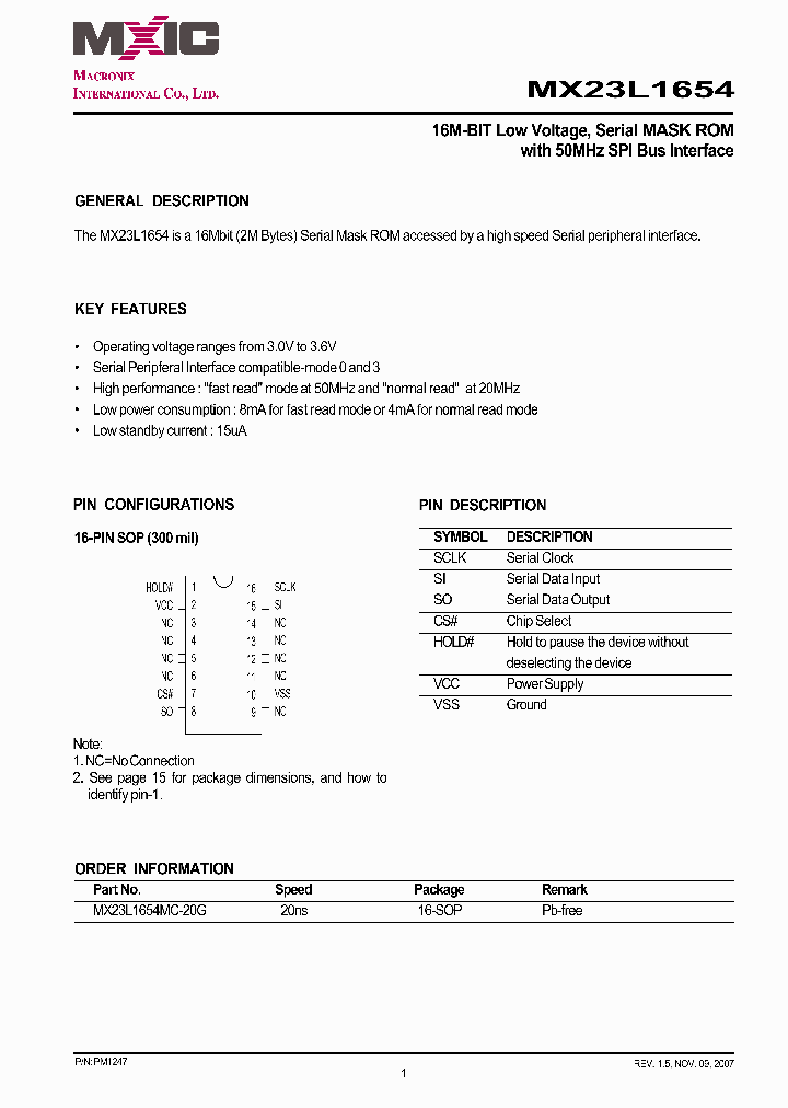 MX23L1654MC-20G_6643163.PDF Datasheet