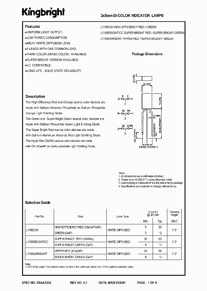 L-119SURKSGWT_6646325.PDF Datasheet