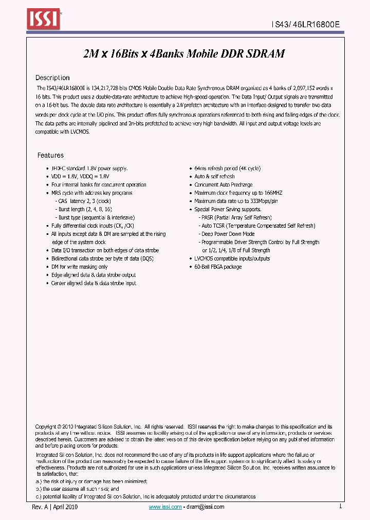 IS46LR16800E-6BLA1_6643234.PDF Datasheet