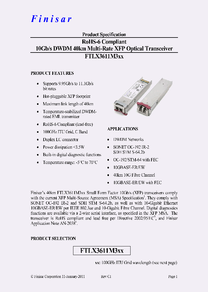 FTLX3611M317_6645997.PDF Datasheet