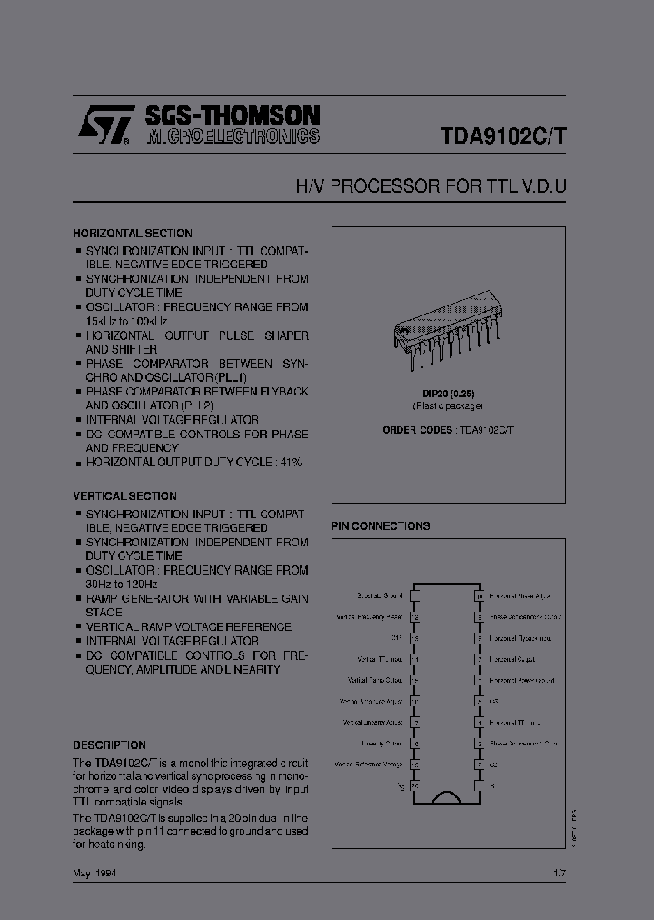 TDA9102CT_6645160.PDF Datasheet