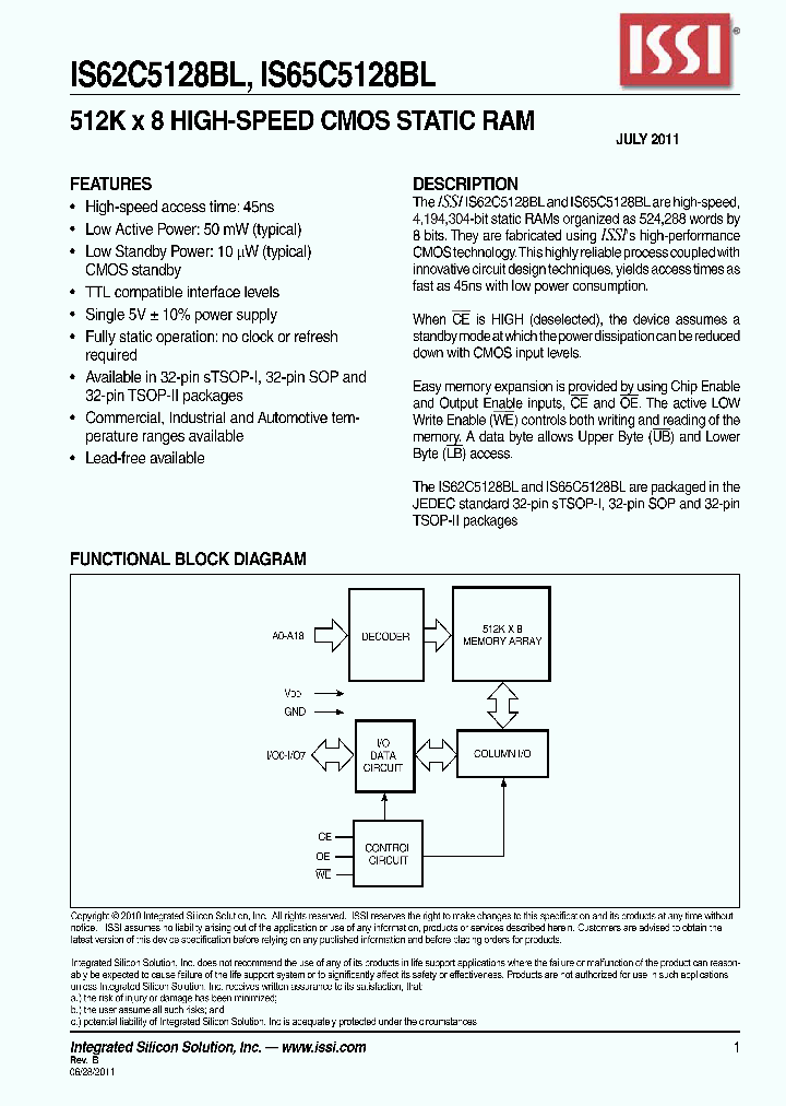 IS62C5128BL-45TI_6649066.PDF Datasheet