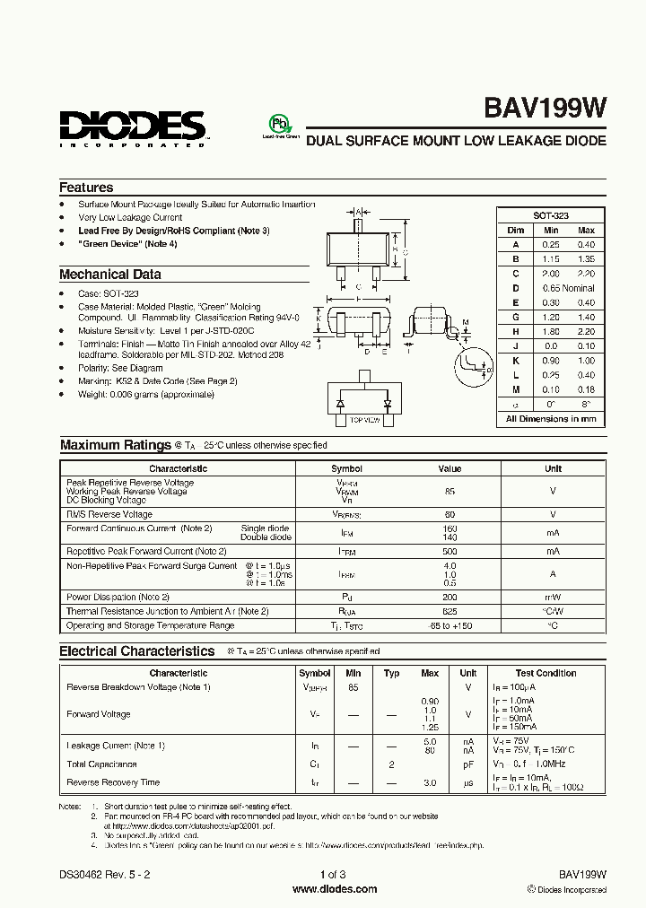DIODESINC-BAV199W-7_6647763.PDF Datasheet