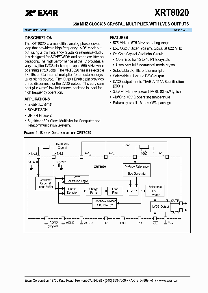 EXARCORP-XRT8020IL-F_6649293.PDF Datasheet
