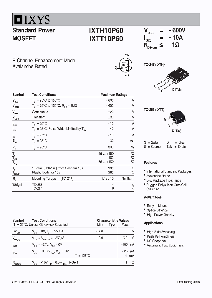 IXYSCORP-IXTT10P60_6642427.PDF Datasheet