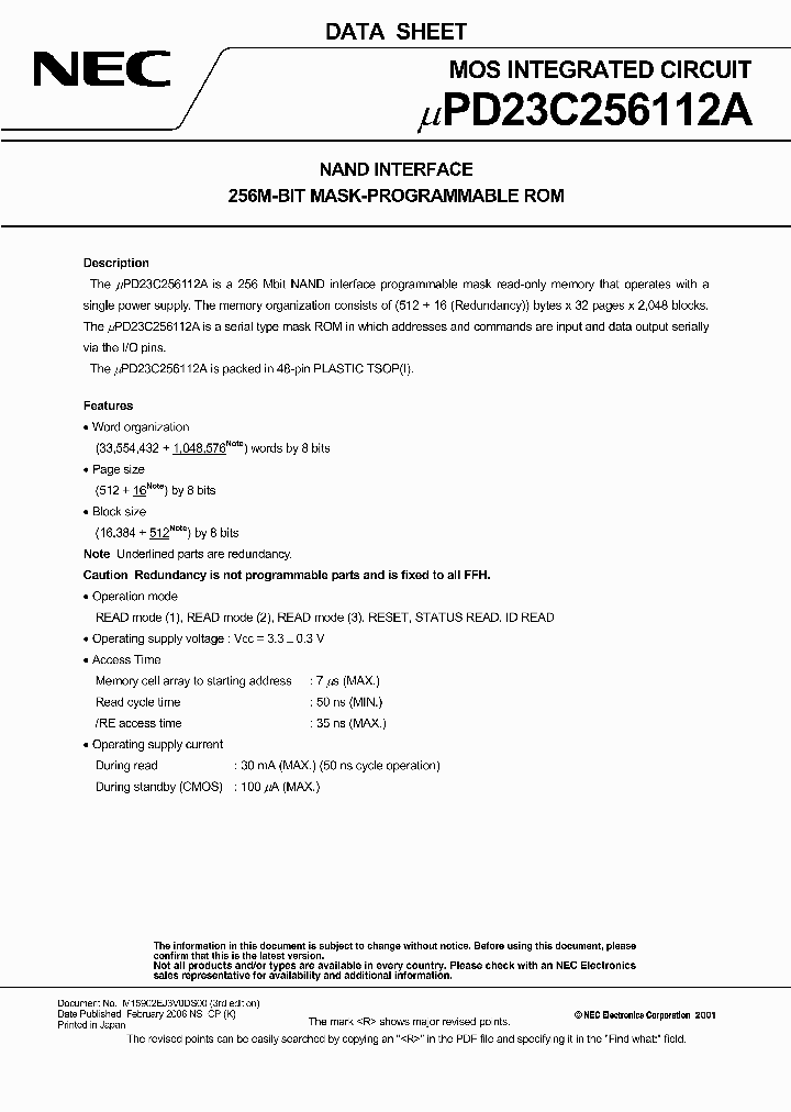 UPD23C256112AGY-XXX-MJH_6654705.PDF Datasheet