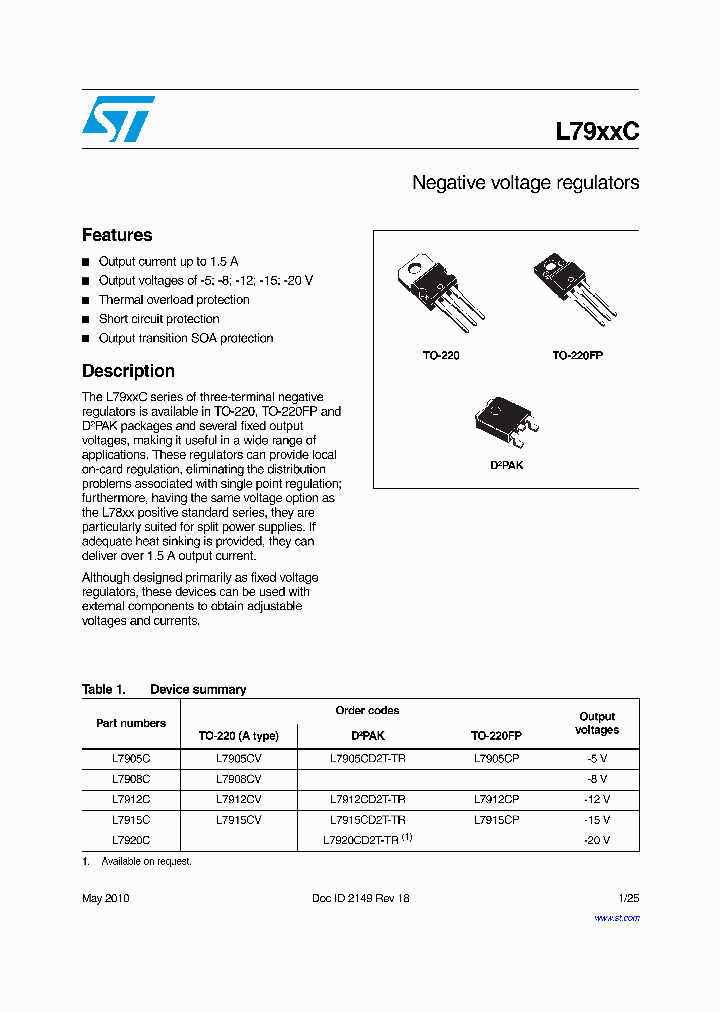 L7905CP_6655138.PDF Datasheet