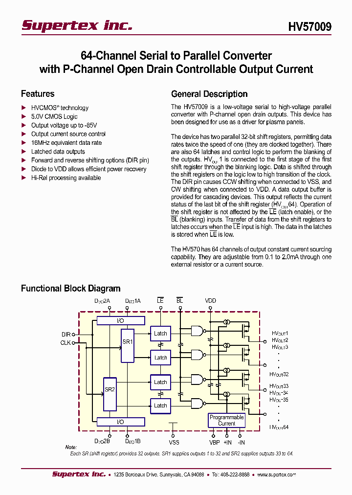 SUPERTEXINC-HV57009PG-G_6656766.PDF Datasheet