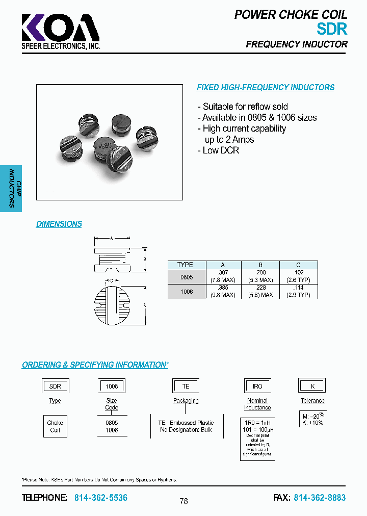 SDR0805150M_6656748.PDF Datasheet