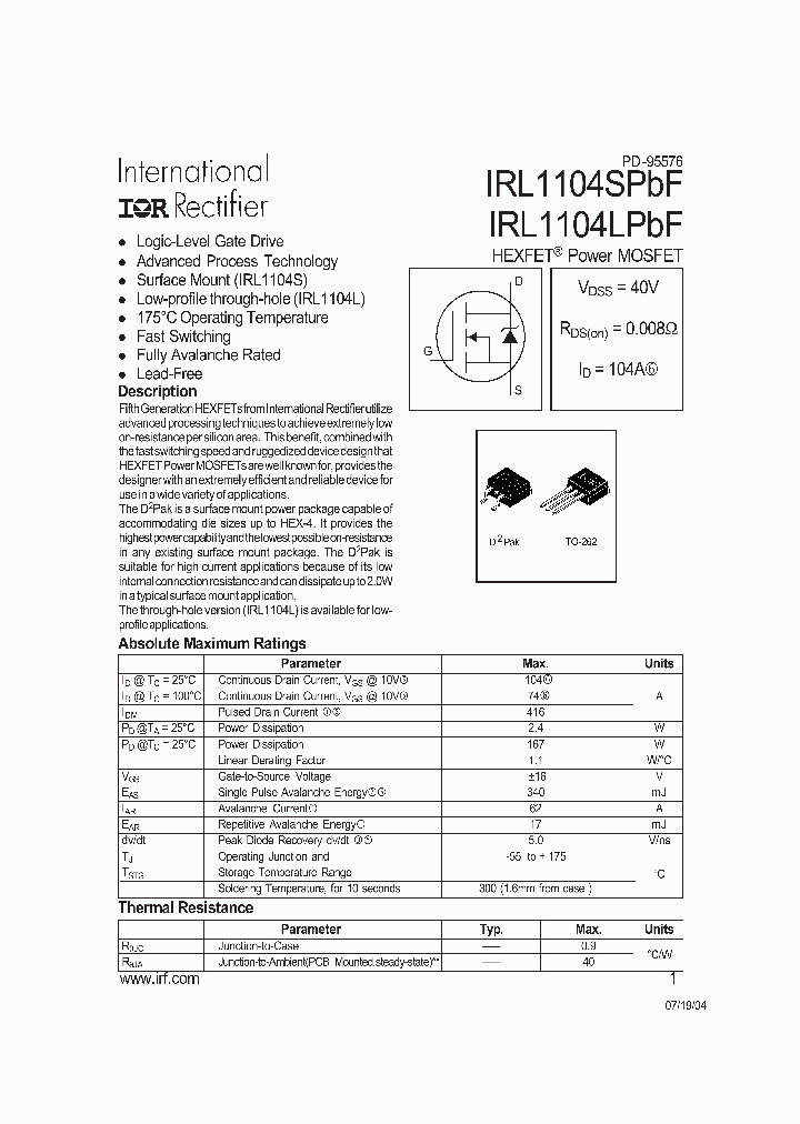 IRL1104STRL_6654097.PDF Datasheet