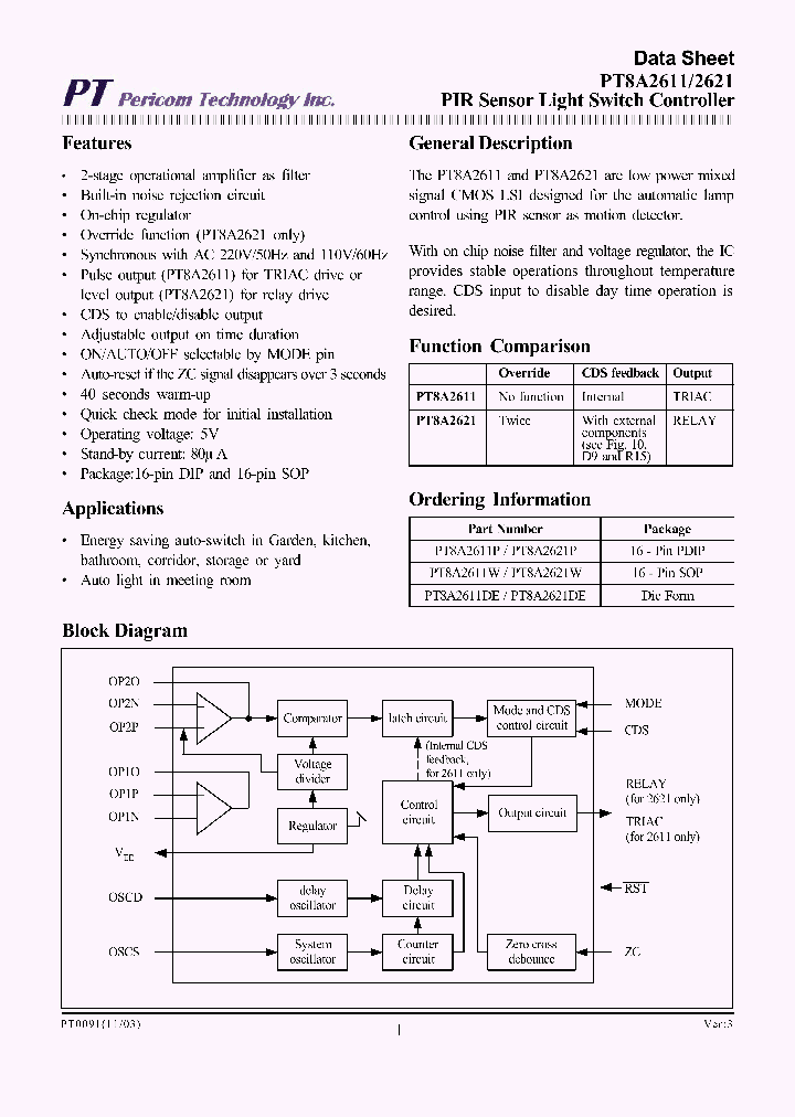 PERICOMSEMICONDUCTORCORP-PT8A2611DE_6662558.PDF Datasheet