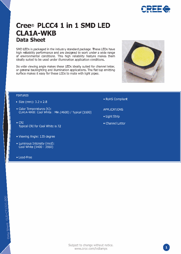 CLA1A-WKB-CXAYA453_6664752.PDF Datasheet