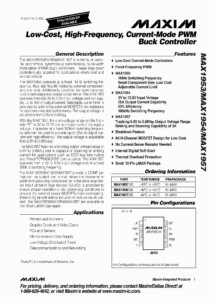 MAXIMINTEGRATEDPRODUCTSINC-MAX1954EUB-T_6661064.PDF Datasheet