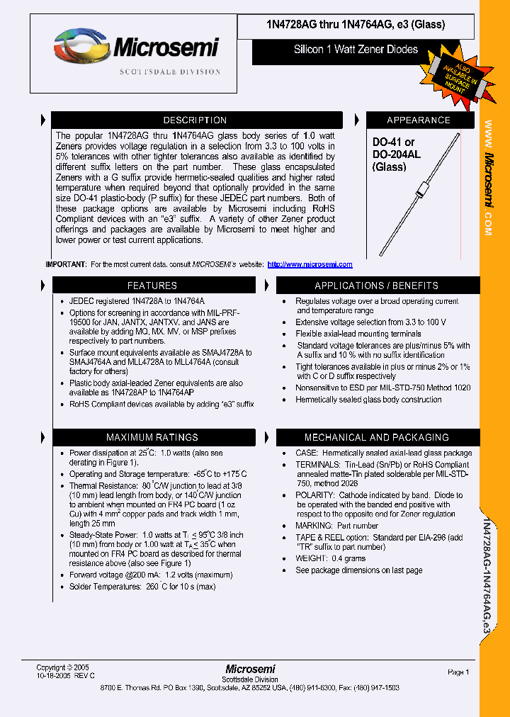 1N4764DG_6671975.PDF Datasheet