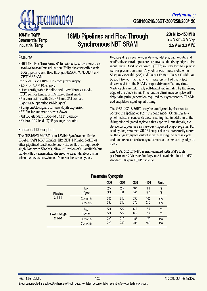 GS8160Z18BGT-300I_6673039.PDF Datasheet