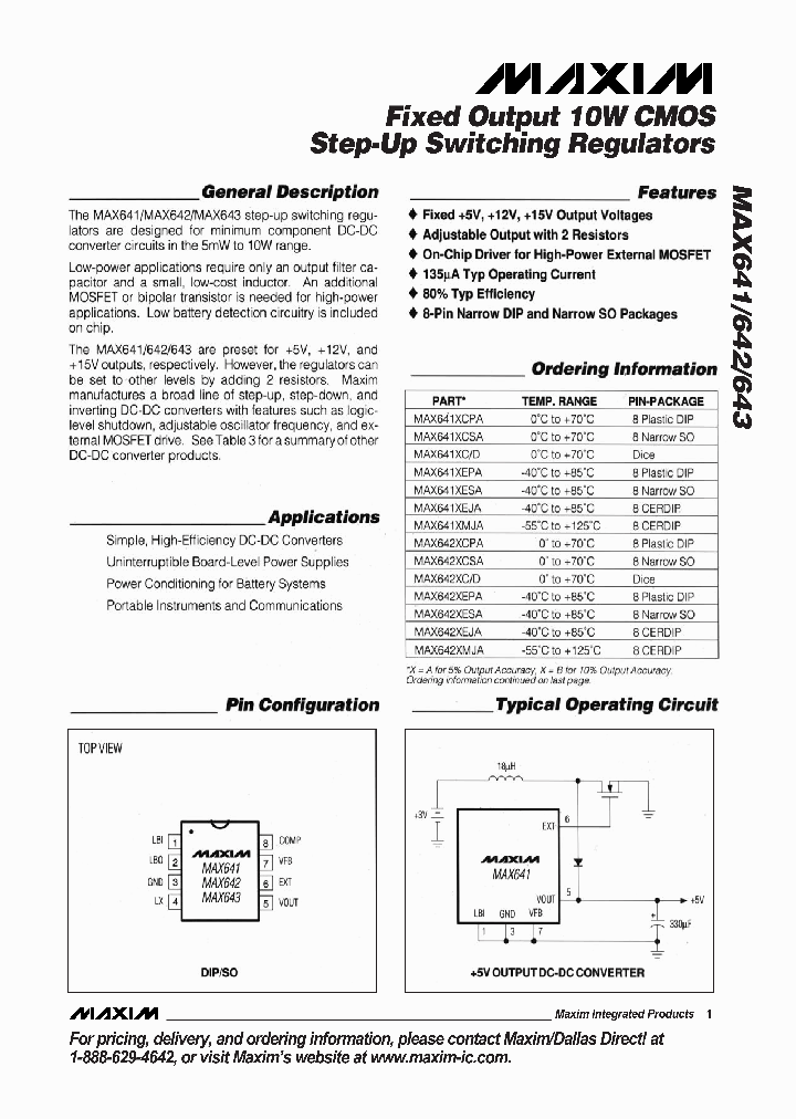 MAX643AEPA_6672866.PDF Datasheet