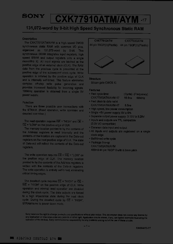 CXK77910AYM-17_6672108.PDF Datasheet