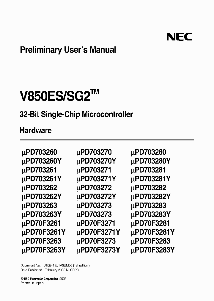 UPD703260GC-XXX-8EU_6670906.PDF Datasheet