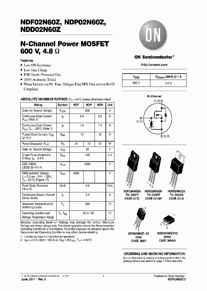 NDF02N60ZG_6676518.PDF Datasheet