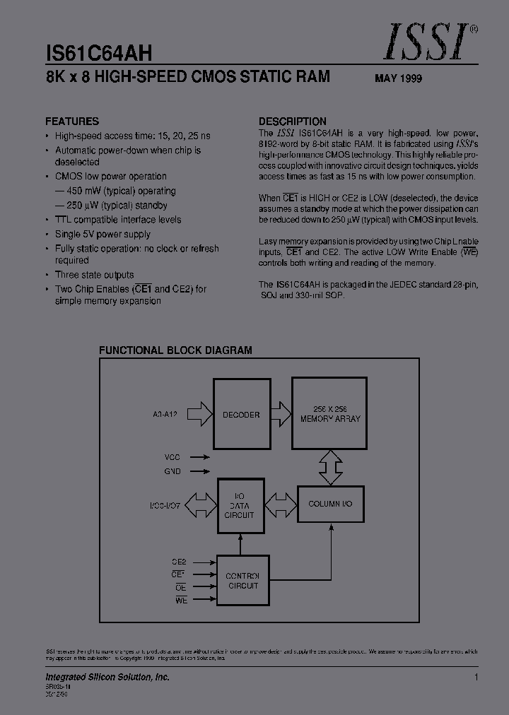 IS61C64AH-15U_6674089.PDF Datasheet