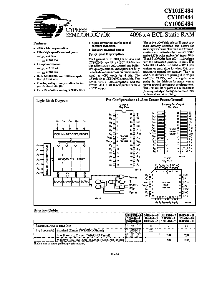 CYPRESSSEMICONDUCTORCORP-CY10E484L-10VCT_6678672.PDF Datasheet