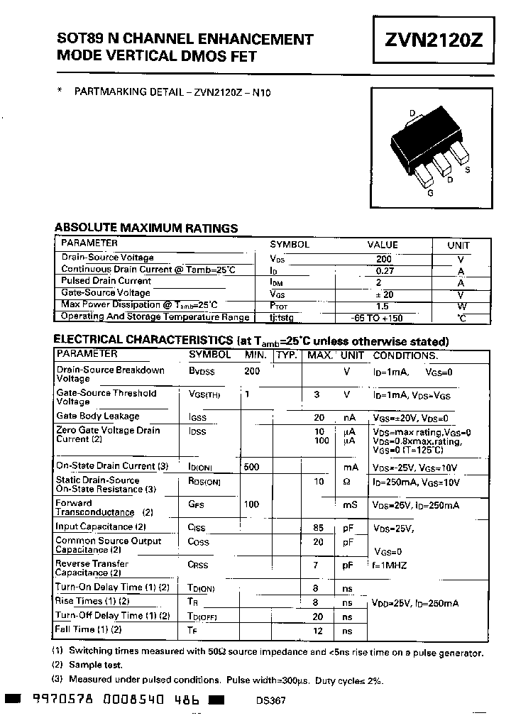ZVN2120Z_6676698.PDF Datasheet