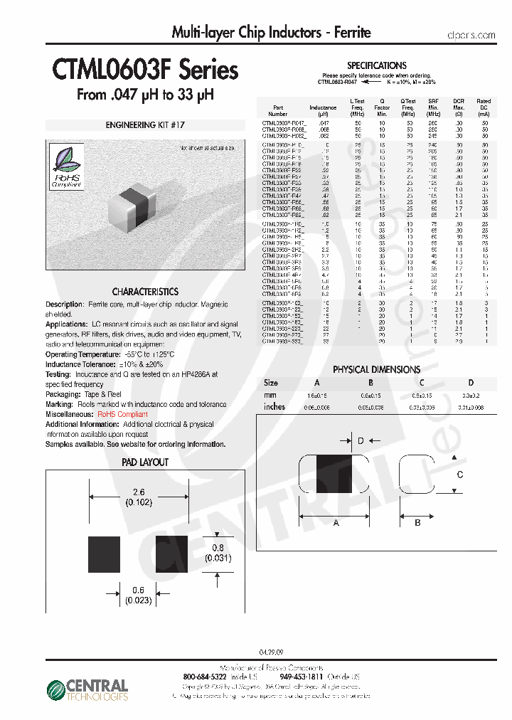 CTML0603F-150K_6681856.PDF Datasheet
