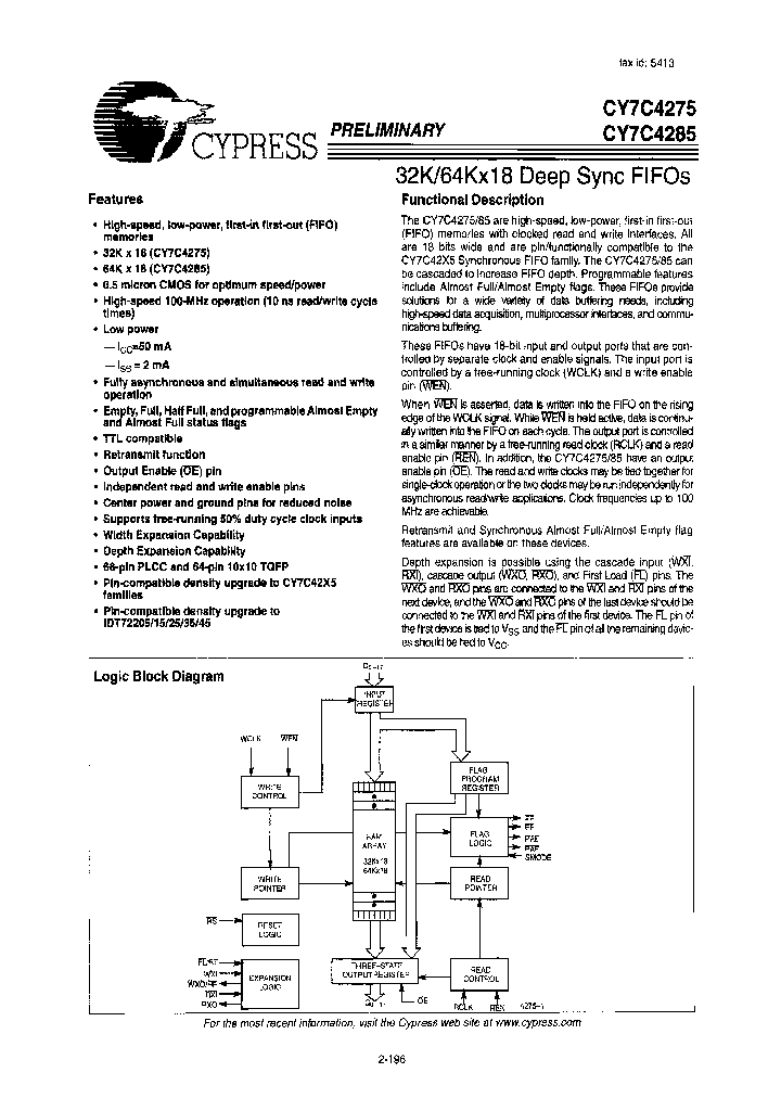 CY7C4275-10JCT_6678931.PDF Datasheet