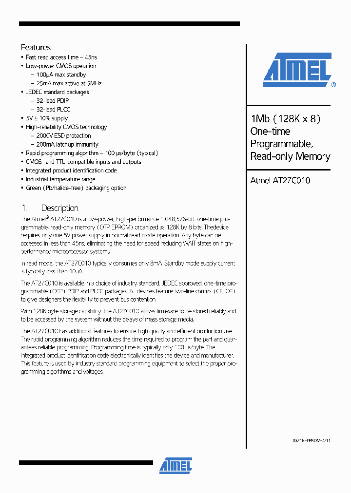AT27C010-45JU_6863849.PDF Datasheet