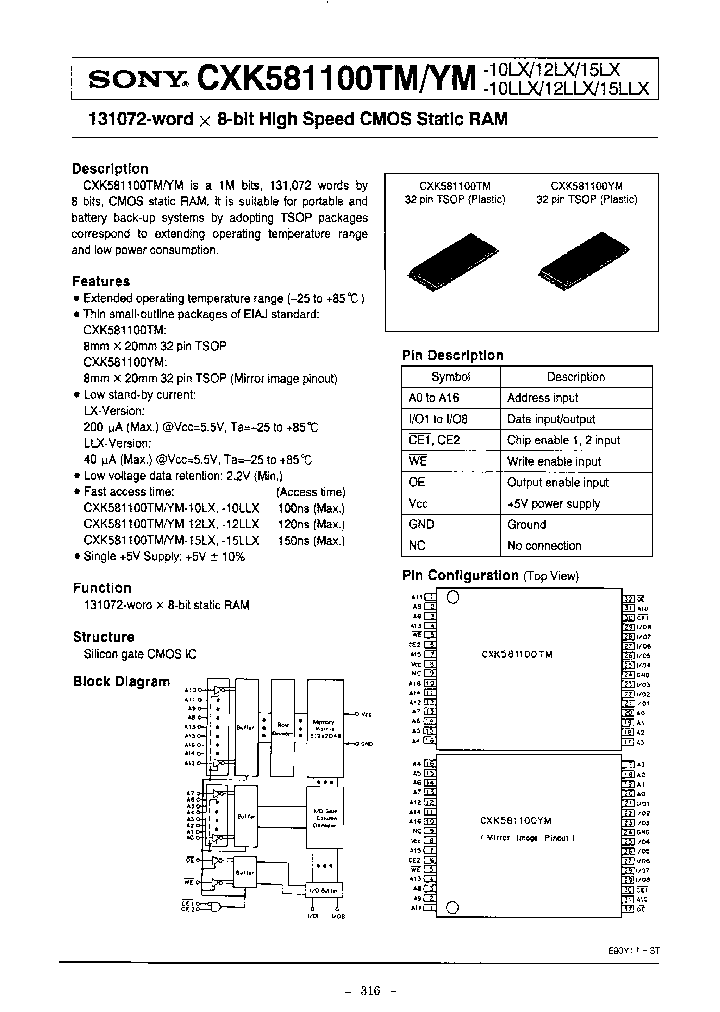 CXK581100TM-10LLX_6680760.PDF Datasheet