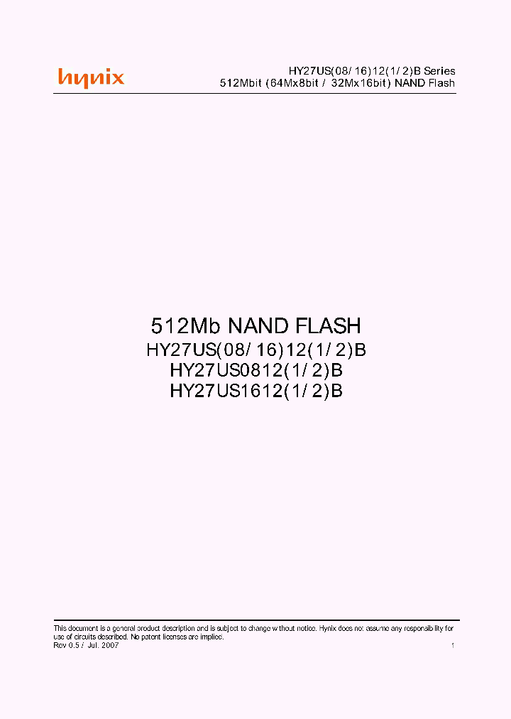 HY27US08121B-TIS_6686221.PDF Datasheet