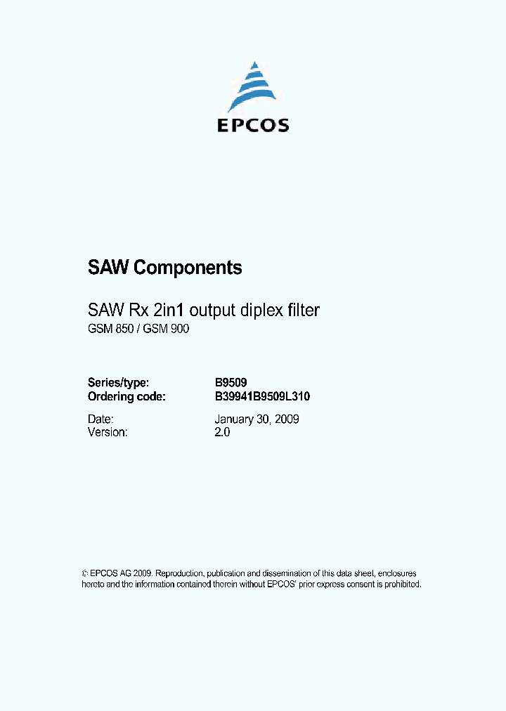 EPCOSAG-B39941B9509L310_6682677.PDF Datasheet