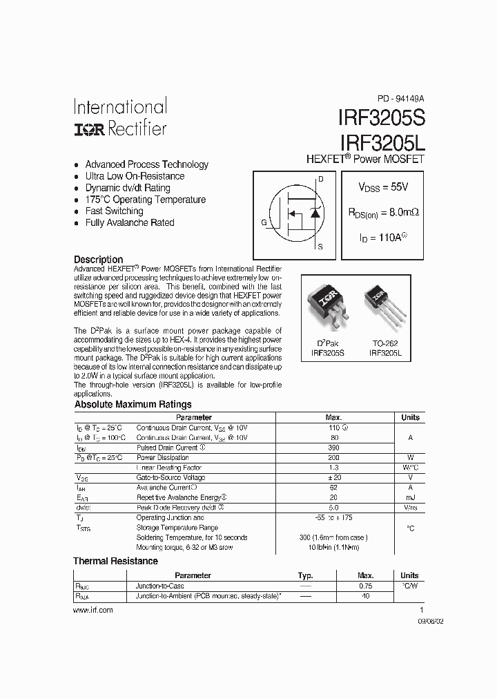 IRF3205LTRR_6685984.PDF Datasheet